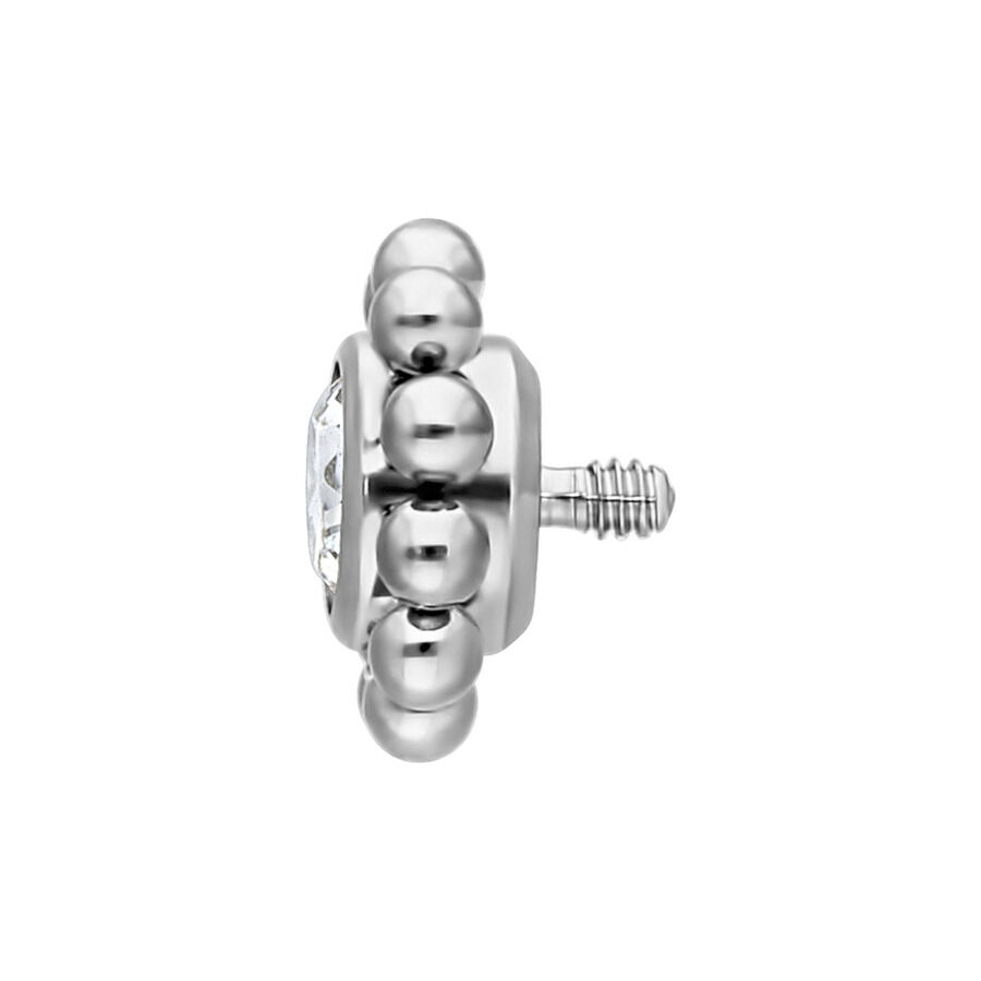 Fiore di Cristallo in Titanio color argento con sfera da 2.5 mm