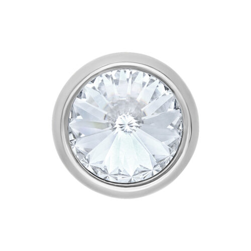 Attacco in titanio argento con cristallo facettato cristallo chiaro, 8 mm