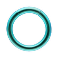 Anello segmento in titanio verde scuro, spessore 1,6 mm, diametro interno 8,0 mm, su sfondo bianco