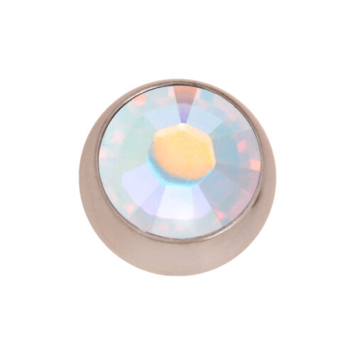 Attacco piercing in oro rosa con cristallo Aurora Boreale, 4mm