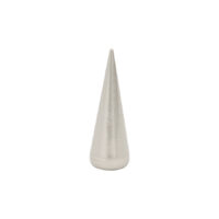 Attacco conico in titanio argento su sfondo bianco