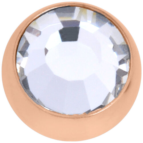 Attacco piercing in oro rosa con cristallo chiaro sfaccettato