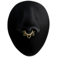 Maschera nera con clicker settimo dorato con decorazioni di cristallo
