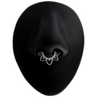 Clicker setto nasale argento con cristalli su display nero