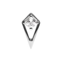 Inserto Push Fit Argento con Cristallo Inserto geometrico argento con cristallo chiaro su sfondo bianco