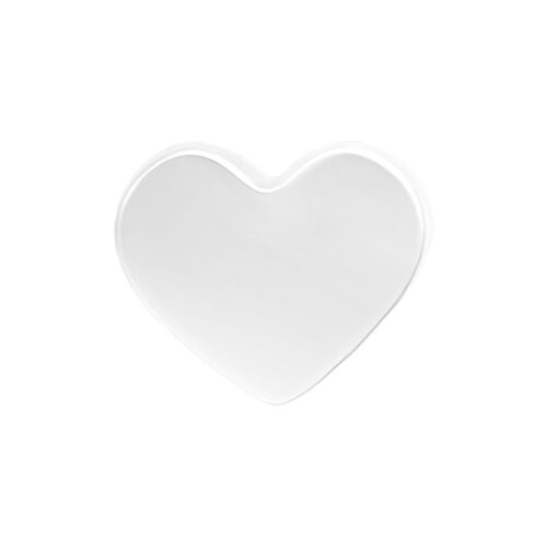 Punta a cuore in oro bianco per piercing su sfondo bianco