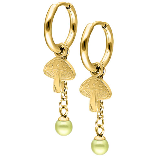 Little Mushroom Hoops Pair - Oro