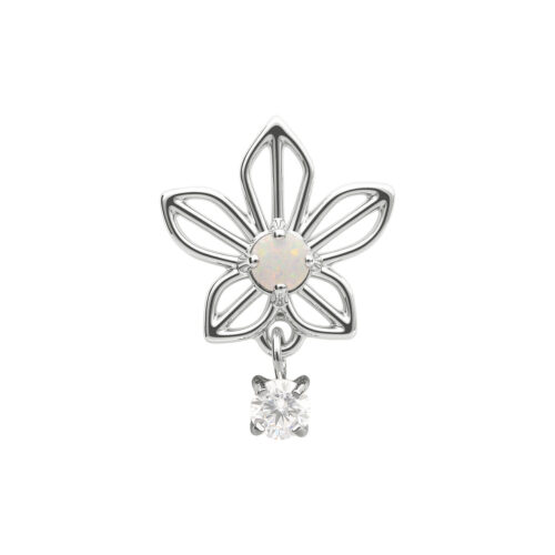 Push Fit Dangling Jasmin Blossom with Synthetic Opal Attachment