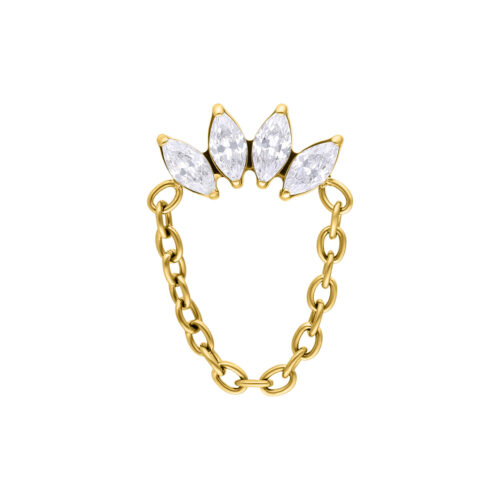Push Fit Crystal Crown Chain Attachment - Oro