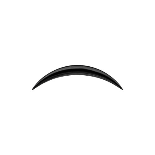 Accessorio ovale nero su sfondo bianco