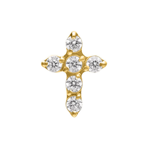 Push Fit Little Crystal Cross Attachment - Oro