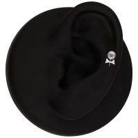 Accessorio Piercing Lollipop Argento su un orecchio modello nero