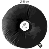 Cuscino per piercing Wildcat nero 30 cm Cuscino rotondo nero per piercing in poliestere con diametro di 30 cm, etichetta con logo Wildcat visibile