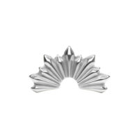 Accessorio Raggi di Sole in Titanio Argento Accessorio piegato a raggi di sole in titanio argento, su sfondo bianco