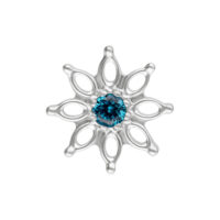 Accessorio Aqua Bloom con Cristallo Turchese Accessorio Aqua Bloom con cristallo turchese a forma di fiore, titanio