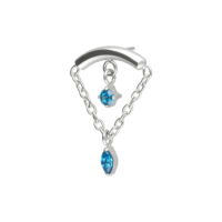 Accessorio Helix turchese con ciondolo a catena Accessorio Helix in argento con due cristalli turchesi e ciondolo a catena