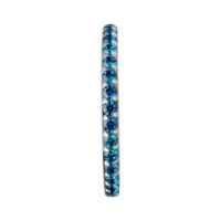 Clicker Piercing con Cristallo Turchese Anello piercing sottile con cristalli turchesi su sfondo bianco
