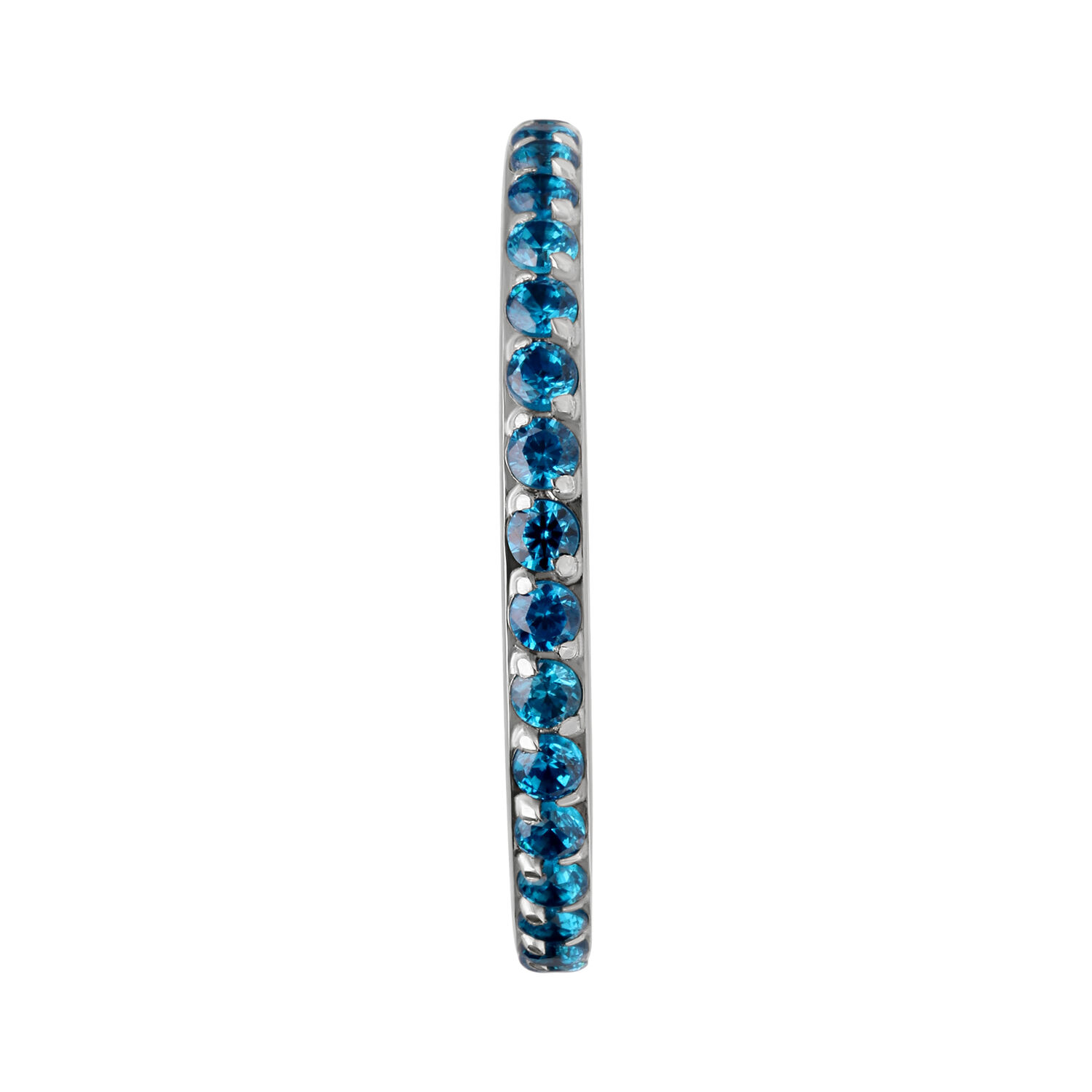 Clicker Piercing con Cristallo Turchese Anello piercing sottile con cristalli turchesi su sfondo bianco