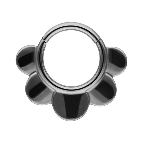 Clicker Half Flower in Titanio - Nero