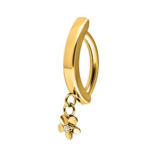 Belly Arch Clicker with Flower Pendant