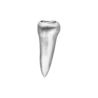 Argento Bio-Meccanico Piercing Attachment Attacco per piercing conico in argento con superficie liscia su sfondo bianco