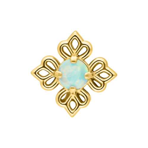 Push Fit Synthetic Opal Flower Ornament Attachment - Oro