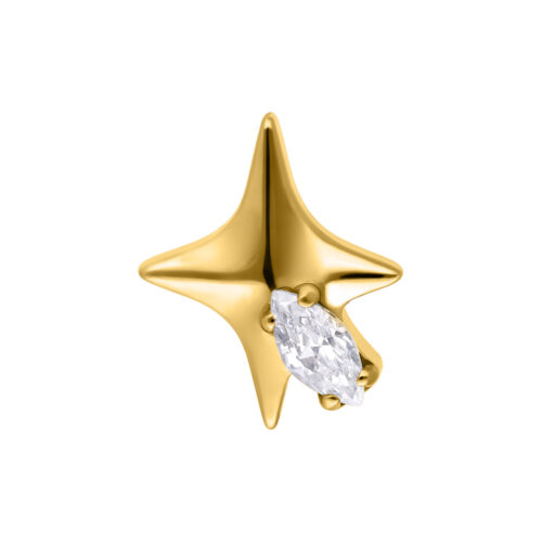 Push Fit Star with Crystal Attachment - Oro