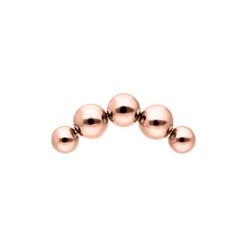 Bolla curva in oro rosa in titanio su sfondo bianco
