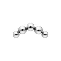 Bolla in Titanio Curvata Cinque sfere d'argento in forma curva su sfondo bianco