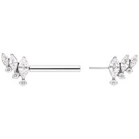 Barbell Piercing con Ali di Cristallo Argento Barbell piercing argento con ali di cristallo su sfondo bianco