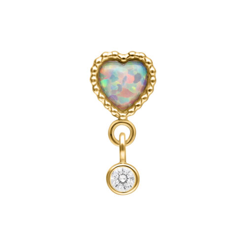 Push Fit Opal Heart Attachment - Oro