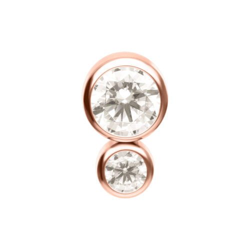 Push Fit Mini Double Crystal Attachment - Oro rosa